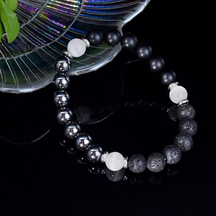 Strong Healing Crystal Bracelet 8MM Genuine Stone Bracelet Lucky Beaded Bracelet Chakra Bracelet 6.5 inch Positive Energy Inspirational Gifts for Women Mom