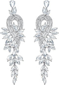 mecresh Marquise Crystal Bridal Chandelier Dangle Drop Earrings Ladies Gifts in Silver/Gold Tone