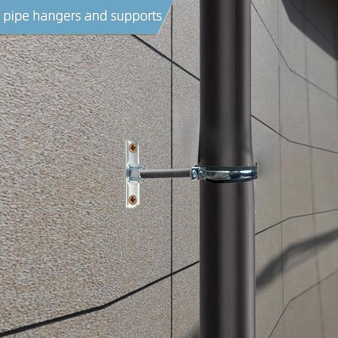 2 Sets Premium 10 Inch Adjustable Pipe Metal Bracket，Heavy Duty Galvanized Iron - Image 9
