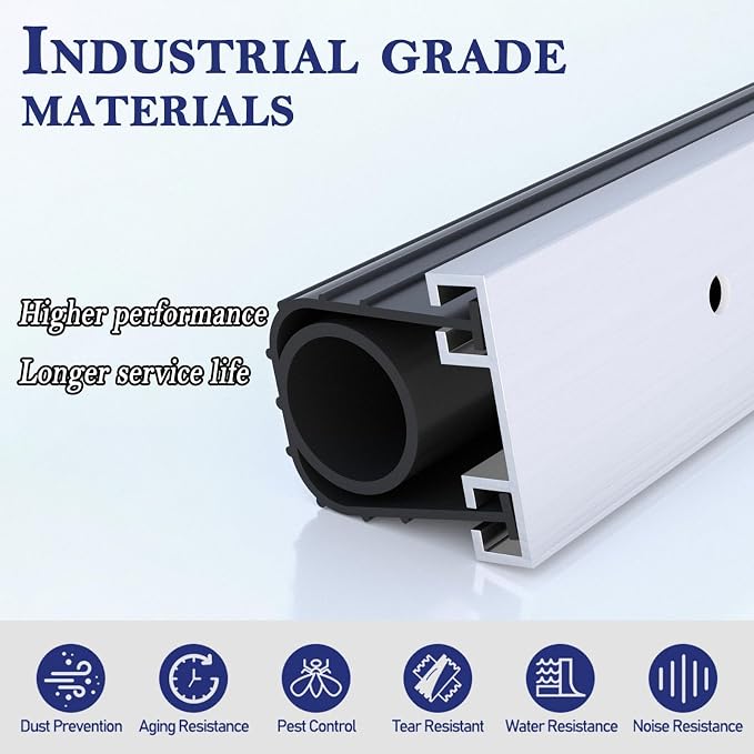Garage Door Bottom Seal Kit, 16.5 ft Aluminum Track, 1.57 in Wide - Image 3