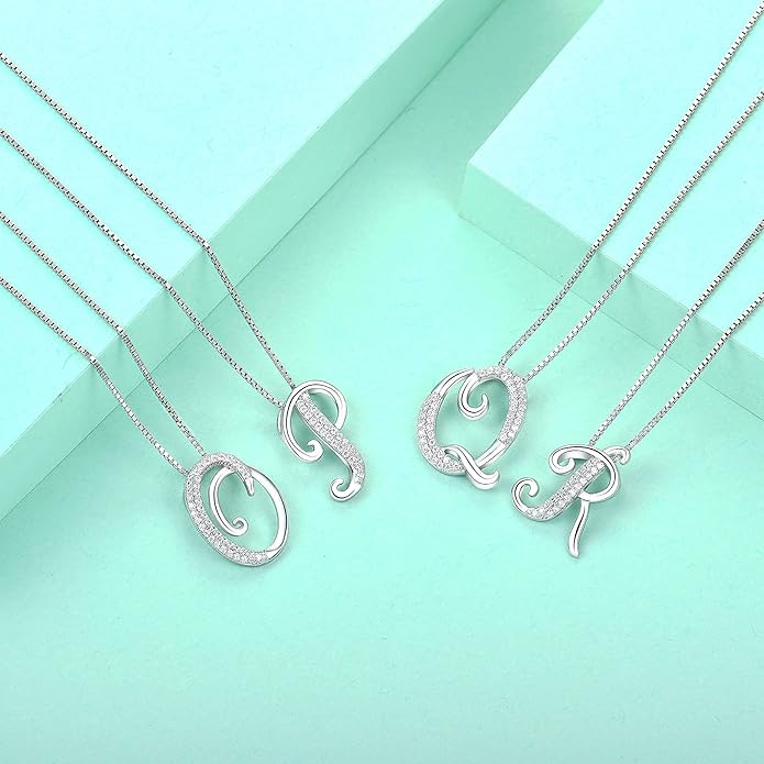 STARCHENIE Initial Necklace for Women 925 Sterling Silver Letter A-Z Pendant 26 Alphabet Jewelry