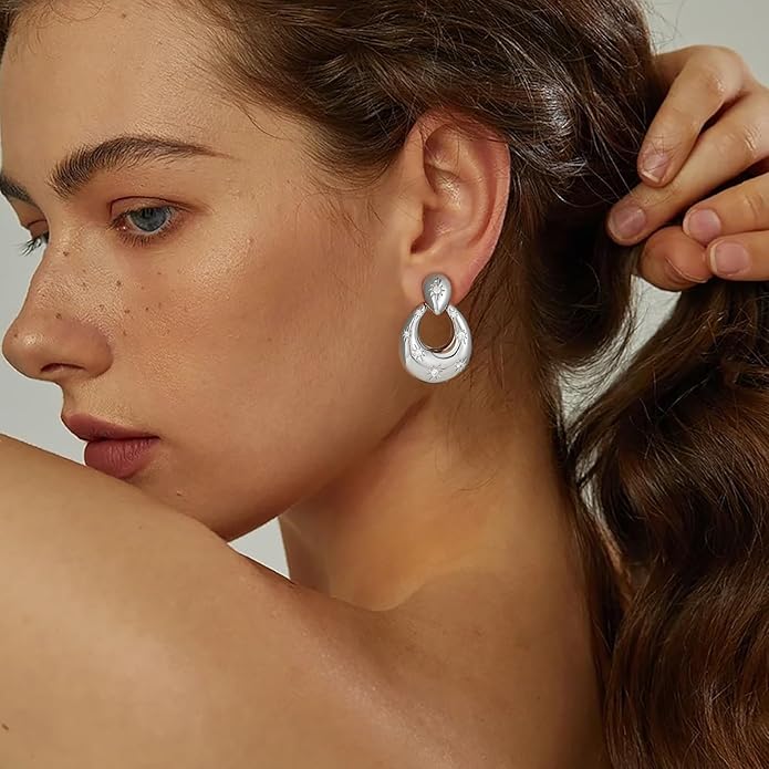 Clip on Earrings for Women Hypoallergenic Statement Retro Clip Earrings 14K Gold/Silver Plated Hoop Dangle Earrings 5A Cubic Zirconia Round Multiple Styles for Women Fashion Trendy Jewelry Gifts