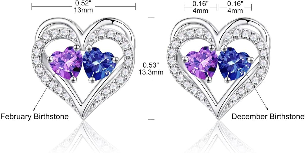 Iefil Valentines Day Gifts for Her - 925 Sterling Silver Birthstone Earrings, Anniversary Birthday Gifts for Women Wife Girlfriend Mom