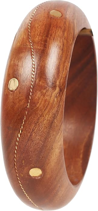 Touchstone wood bracelets for women bangle wooden jewelry handmade artisan bangles natural handcrafted brown olive stylish chunky boho bohemian bracelet brass metal inlaid woods stackable