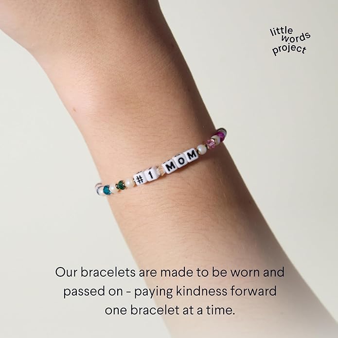 Little Words Project Mother's Day Gifts, The Original Word Bracelet, Made with Colorful Beads and Plated Brass Hardware, Handcrafted Design & Positive Message