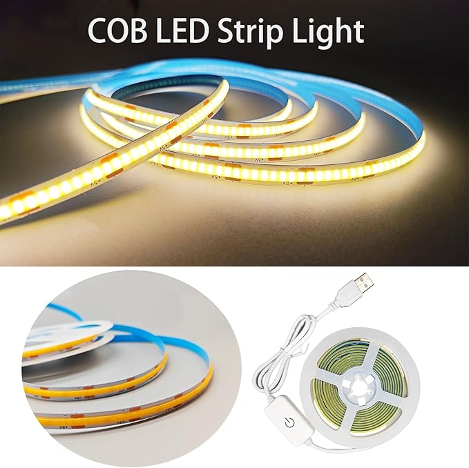 ZSLAIFU A 5V USB LED Light Strip, COB LED Strip Lights, Warm 5V LED Lights - Image 6