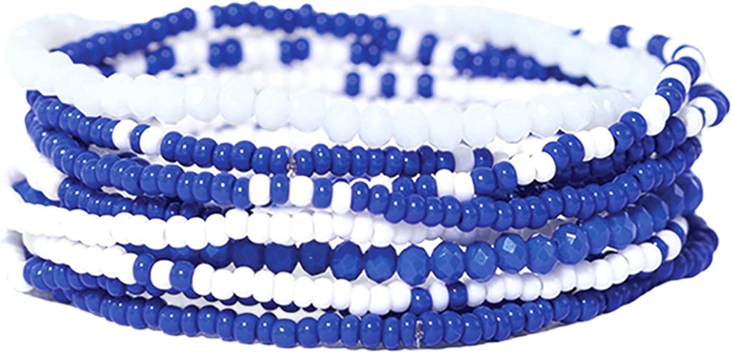 INK + ALLOY Game Day Bracelet Stacks, Beaded Bracelets for Football Gameday Outfits, Handmade Jewelry for College Students, Teachers, Football Moms, Set of 10