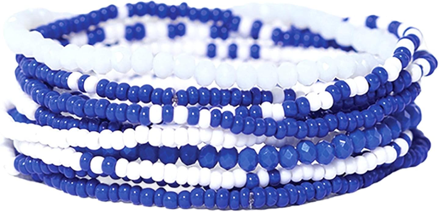 INK + ALLOY Game Day Bracelet Stacks, Beaded Bracelets for Football Gameday Outfits, Handmade Jewelry for College Students, Teachers, Football Moms, Set of 10