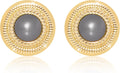 Faux Pearl Gold Plated Stud Earrings for Women, Hypoallergenic Stainless Steel Ear Pin, Available in a Variety of Pearl Colors