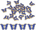 MECCANIXITY 20 Pcs Butterfly Evil Eye Beads Colorful Flat Loose Spacer Evil Eye Charms for DIY Bracelet Earrings Necklace Crafts Jewelry Making, Bright Blue