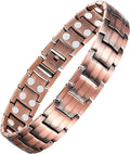 Feraco Men's Copper Magnetic Bracelet Elegant 99.99% Solid Copper Bracelets with Double-Row Strong Magnets,Magnetic Jewelry