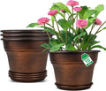 Fodetyff 10 Inch Planters Plant Pots Indoor Outdoor, 4 Pack Plastic Flower Pot by Fodetyff