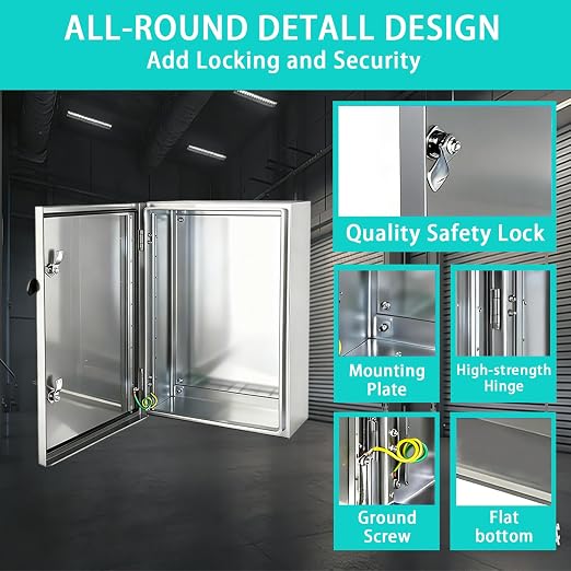 Yongchen Electrical Enclosure 24x24x12 Inch 304 Stainless Steel Enclosure IP66 - Image 4