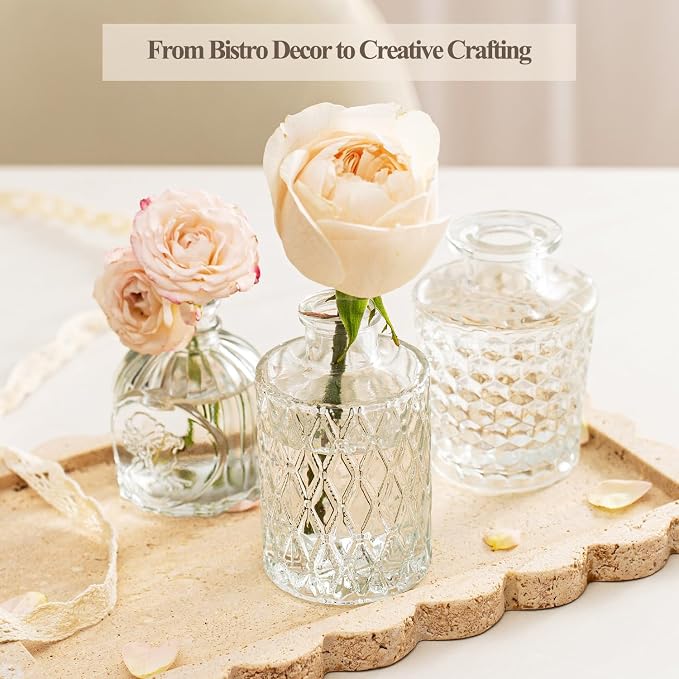 Clear Glass Bud Vase Set of 12 Pcs, Small Bud Vases in Bulk, Glass Crystal - Image 5