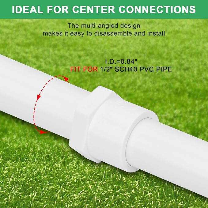 12Pack 1/2" PVC Male Adapter Pipe Fittings Furniture Grade SCH40 2-Way 0.50" - Image 3