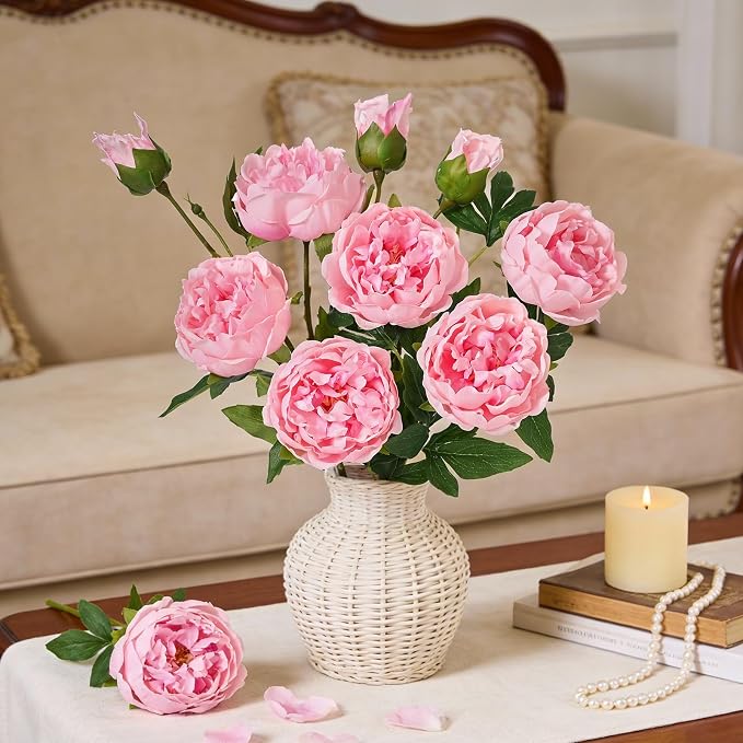 3PCS 22in Peonies Artificial Flowers, Real Touch Latex Fake Peonies | Lifelike - Image 6