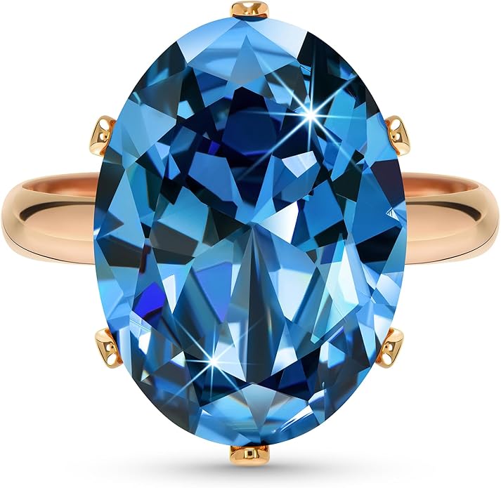 Linawe Cubic Zirconia Imitation Diamond Moissanite Rings for Women, 14K Gold/Rose Gold/Silver Adjustable Chunky Ring, Costume Rhinestone Jewelry for Wedding Engagement