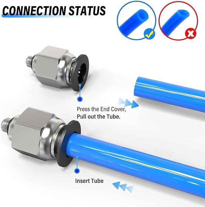 TAILONZ 6mm Tube OD x 10-32 UNF Male Straight Push to Connect Fitting 10pcs | - Image 5