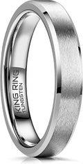 King Ring Tungsten 4/6/8/10mm Rings – Super Polished Matt Finish Tungsten Rings – Designed in USA