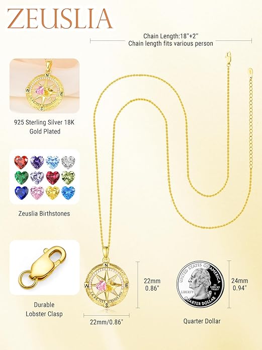 Valentine's Day Gifts for Wife 925 Sterling Silver Double Birthstone Pendant Necklaces I Love You for Always and Forever Necklace Anniversary Birthday Gifts for Wife Girlfriend Mom Her