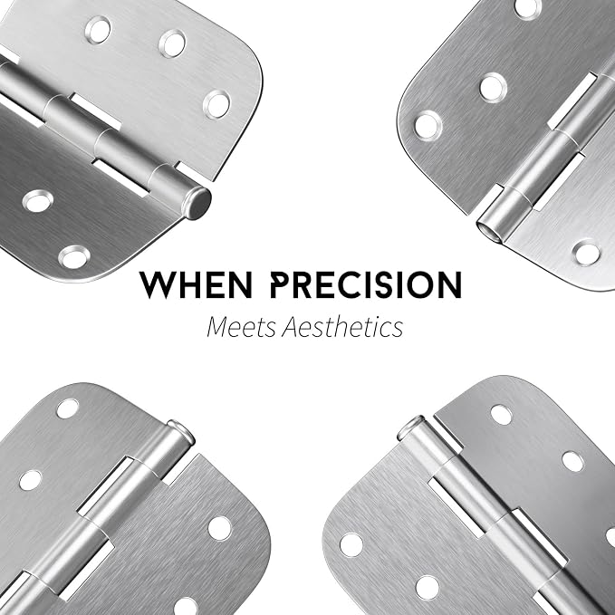 goldenwarm Pack of 12 Satin Nickel Door Hinges, 4 x 4inch Interior and Exterior - Image 4
