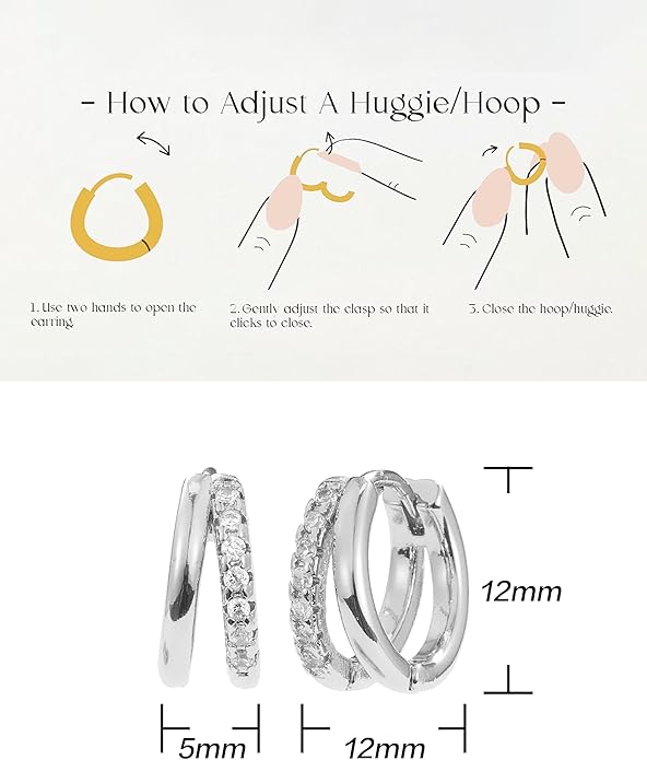 Gold Hoop Earrings for Women,14K Gold Plated Huggie Hoop Earrings for Gift