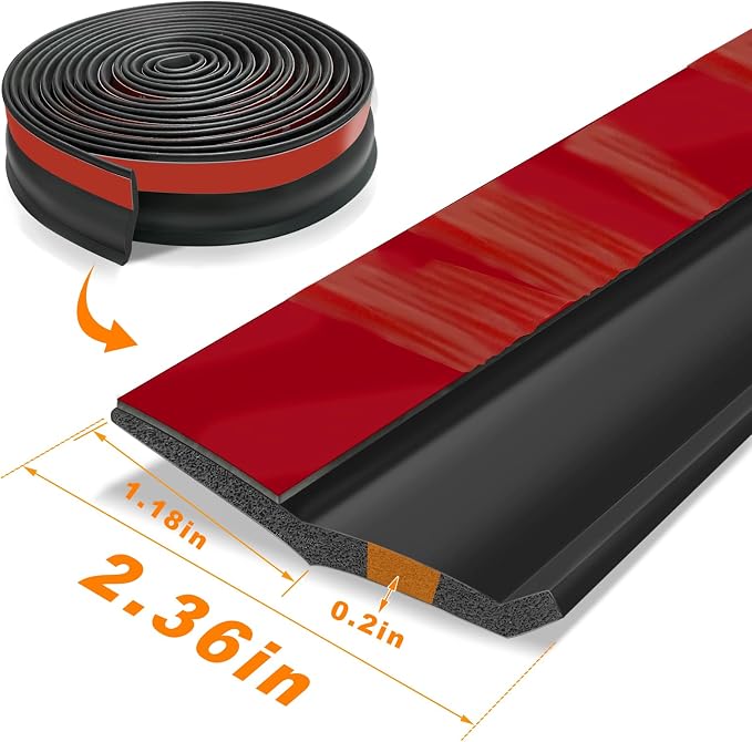 Garage Door Bottom Seal Strip, 10ft Weatherproof Rubber Door Threshold Seal | - Image 2
