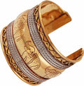 Touchstone Indian Bollywood Handcrafted Slip In Easy To Wear Stylish Wrist Enhancer Designer Broad Jewelry Cuff Bracelet For Women and Men.