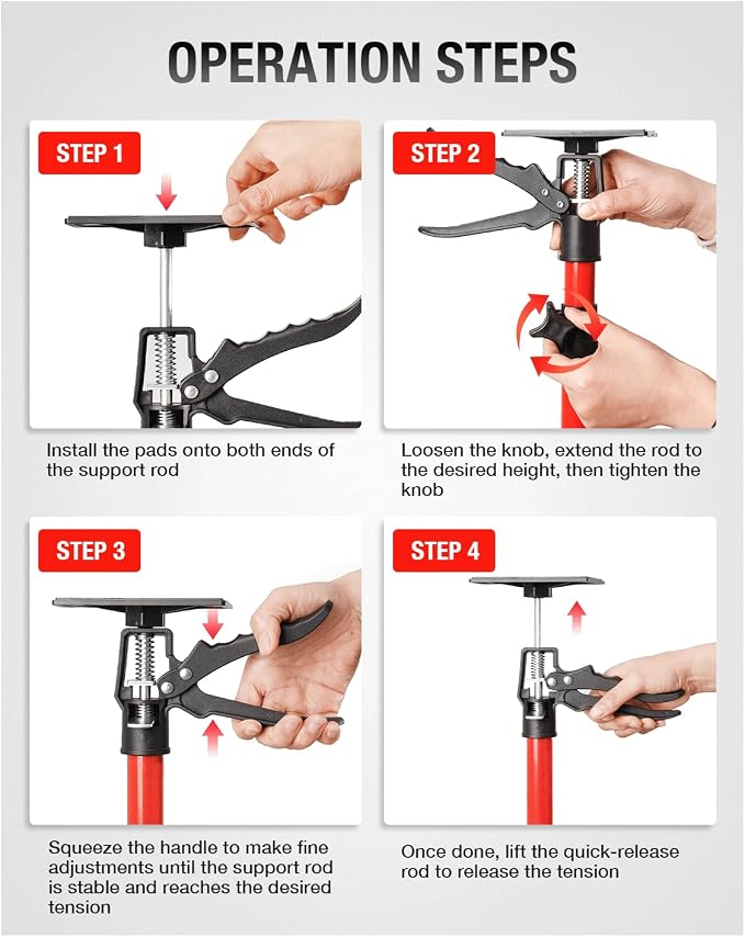 2PK Cabinet Jacks, 11.8 in to 23.6 in Adjustable Telescopic Support Pole | - Image 4