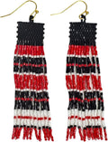 INK+ALLOY Game Day Earrings for Women, Luxe Beaded Fringe Earrings for Football Gameday Outfits, Handmade Jewelry for College Students, Team Gifts, Teachers, Football Moms