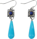Multi-Color Gemstone Drop Earrings, Dangle Style, Hook Design