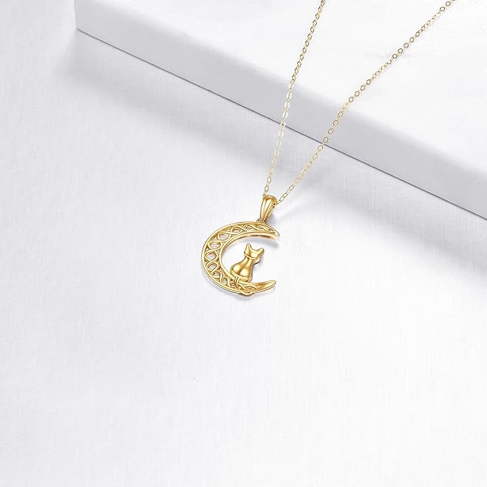 KECHO 14K Gold Animal Pendant Necklace - Dainty Zodiac & Pet Inspired Charm Necklace for Women - 16+1+1"