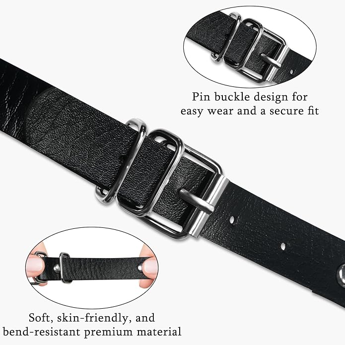 4Pcs Gothic Choker Collar for Women Black Leather Choker Heart Chokers Necklace Emo Chokers with Pu Leather, Adjustable Length, 80s Punk Goth Jewelry Necklace for Party Cosplay Decorations