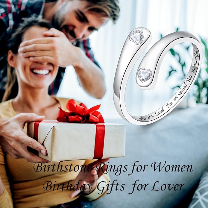 Fookduoduo 925 Sterling Silver Ring Inspirational Jewelry adjustable Wrap Open Rings for Women