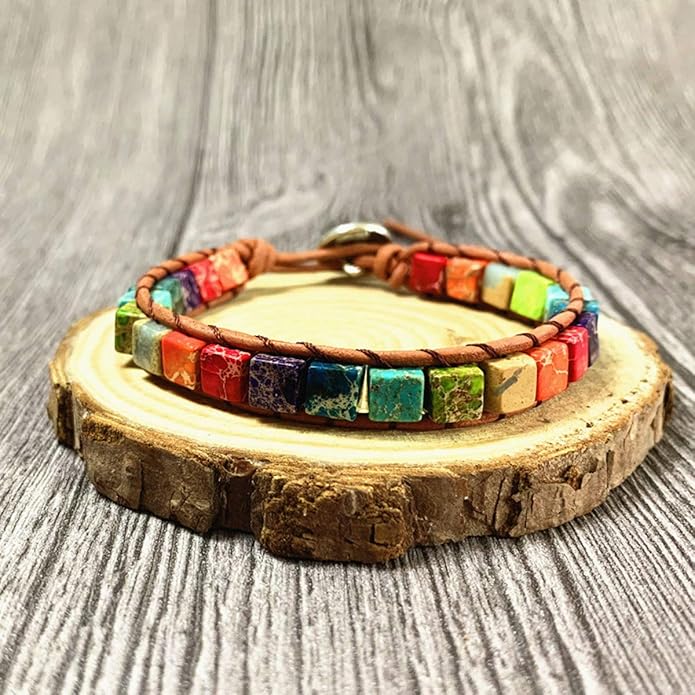 ZOSOJONA 7 Chakra Bracelet Bohemian Handmade Leather Wrap Healing Protection Natural Stone Yoga Beaded Bracelets Boho Friendship Jewelry