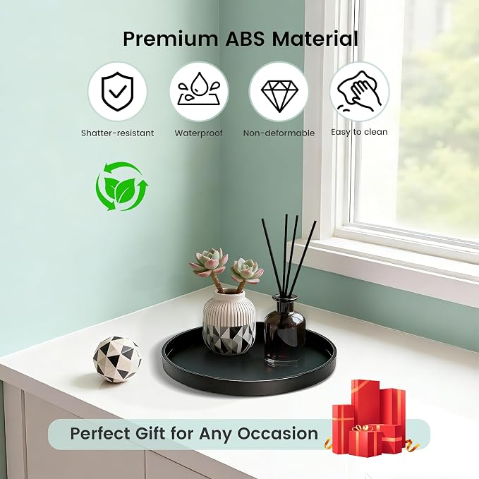 1 Pack 8" Bathroom and Vanity Tray, ABS Bathroom Counter Organizer, Coffee - Image 5