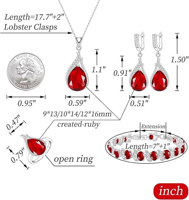 GZWHD Jewelry Set for Women CZ Earrings Necklace Ring Bracelet Set Prom Party Wedding Jewelry Gift for Mother Friend Wife