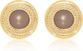 Faux Pearl Gold Plated Stud Earrings for Women, Hypoallergenic Stainless Steel Ear Pin, Available in a Variety of Pearl Colors