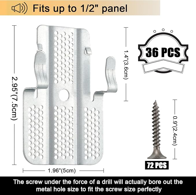 36 Pack Drywall Repair Clips, Drywall Fastener Clip Kit, Stainless Steel | Wall - Image 2