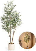 7FT Artificial Olive Tree with Lights & Planter, Tall Faux Olive Plant | Tall by Unknown