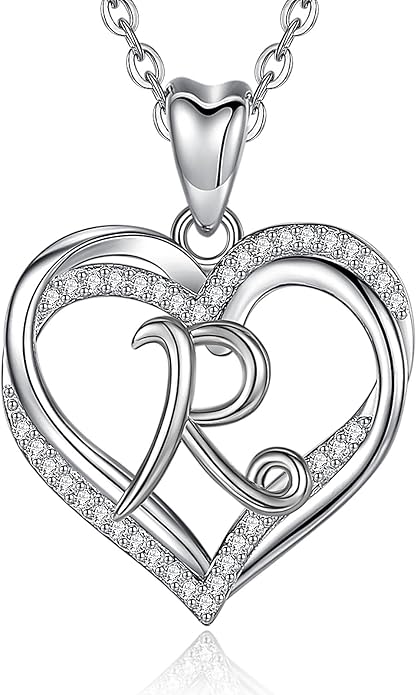 INFUSEU Unique Initial Necklaces for Women Girls Small Heart Letter Jewelry, Meaningful Personalized Gifts