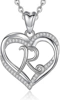 INFUSEU Unique Initial Necklaces for Women Girls Small Heart Letter Jewelry, Meaningful Personalized Gifts
