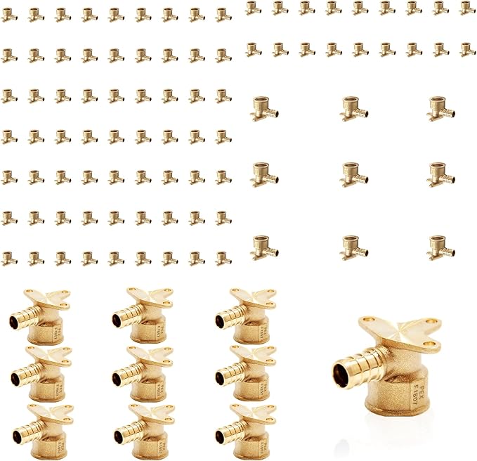 100Pack Seelink PEX Fittings, 1/2" PEX x 1/2" Female NPT Drop Ear Elbow | PEX by Seelink