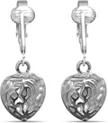 Silver Clip On Earrings For Women, They Look Pierced, Don't Pinch & Won't Fall Off, Hypoallergenic & Lightweight