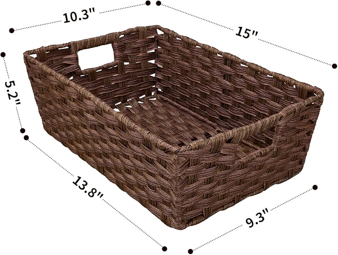 Onlytak Large Wicker Storage Basket, Metal Frame, Washable Waterproof, Woven - Image 2