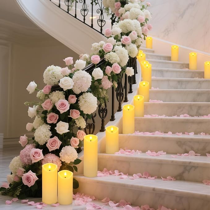 24-Pack Ivory-Colored Flame-Free Candles - Image 5