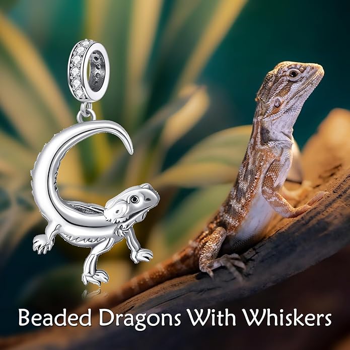 Charms for Bracelet 925 Sterling Silver Bearded Dragon/Dragonfly/Mother Daughter/Highland Cow/Dachshund Bead Gift for Women