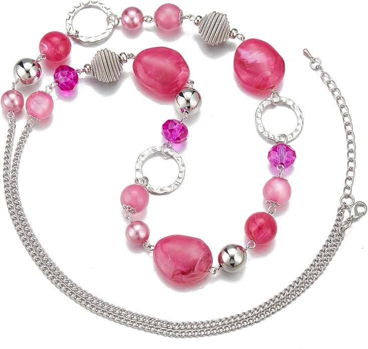 PEARL&CLUB Long Beaded Necklaces For Women - Sweater Chain Fashion Jewelry Necklace Gifts For Women