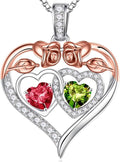 Iefil Valentines Day Gifts for Her - 925 Sterling Silver Rose Heart Necklaces for Women, Anniversary Birthday Gifts for Wife Girlfriend Mom