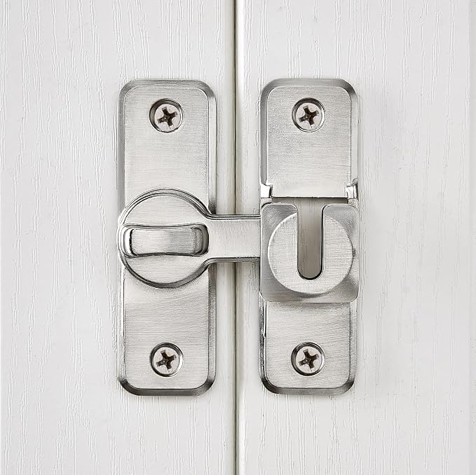 10 Pcs Silvery 90/180 Degree Flip Latch, Zinc Alloy Barn Door Latch | Right - Image 5